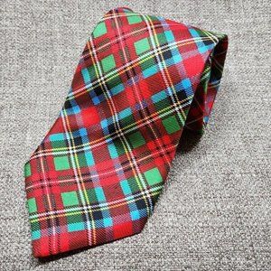 Plaid Silk Necktie by RIVETZ of Boston - 62 Inch